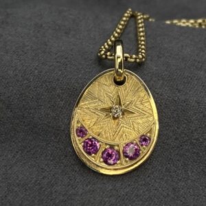 Garnet Moondrop Pendant in 14k Yellow Gold